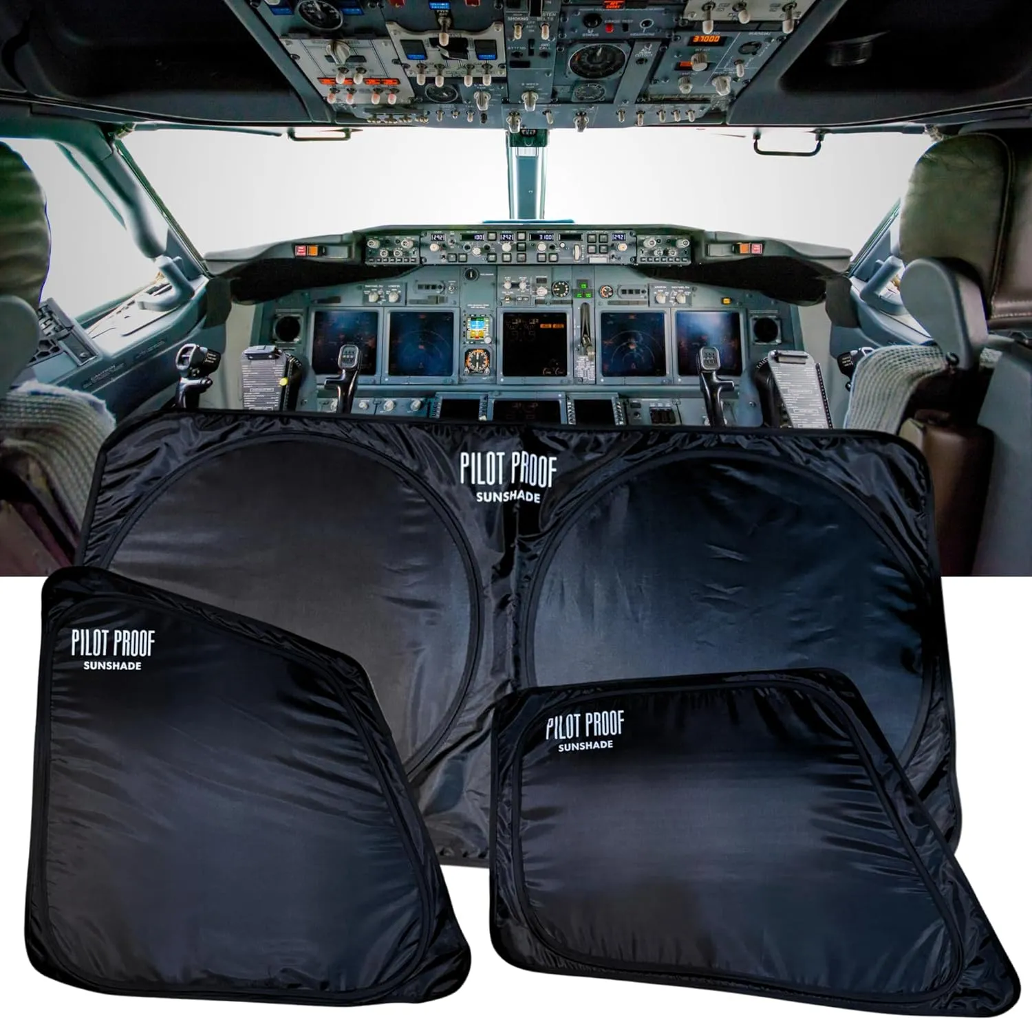 Window Sunshade for Boeing 737 | Increased Cabin Comfort | UV Defender and Heat Shield | Foldable Kit 3 | Compact Bag for Easy Portability | Ideal for Daytime Flights