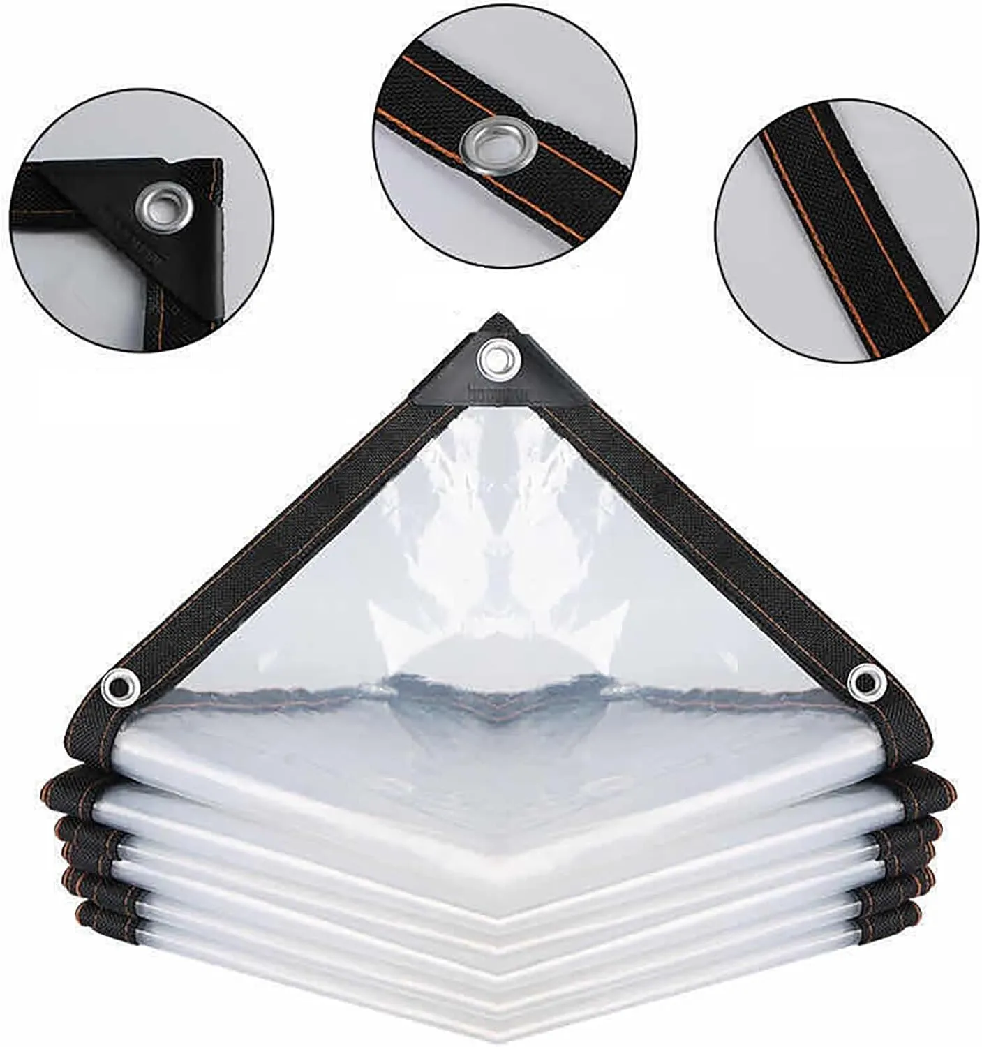 Windproof Clear Plastic Tarps,Outdoor Greenhouse Tarp, Rainproof, Yard Covering,Clear-Waterproof-Tarps-Outdoor(13x16 ft(4x5m))