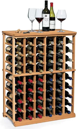 Wine Enthusiast N'FINITY Wine Rack Kit - 6 Column Half Height - Natural Finish Solid Mahogany - Holds 60 Bottles- Stylish Durable Wine Rack Home Decor – Bar Cabinet Liquor Storage
