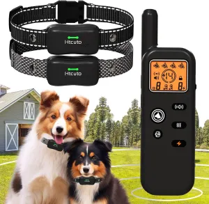 Wireless Dog Fence System for 2 Dogs 856 Acre Electric Fences for Dogs Training Collar with Remote Shock Ultrasonic Trainer Waterproof Portable Outdoor Pet Containment System with 2 Collars