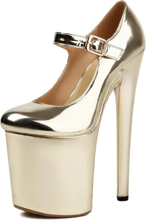 Women Sexy Pole Dance Heels Stiletto High Heels Mary Jane Pumps Platform 8 Inch
