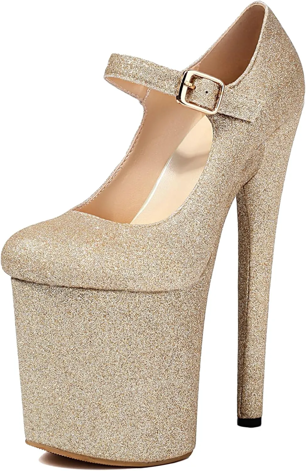 Women Sexy Pole Dance Heels Stiletto High Heels Mary Jane Pumps Platform 8 Inch