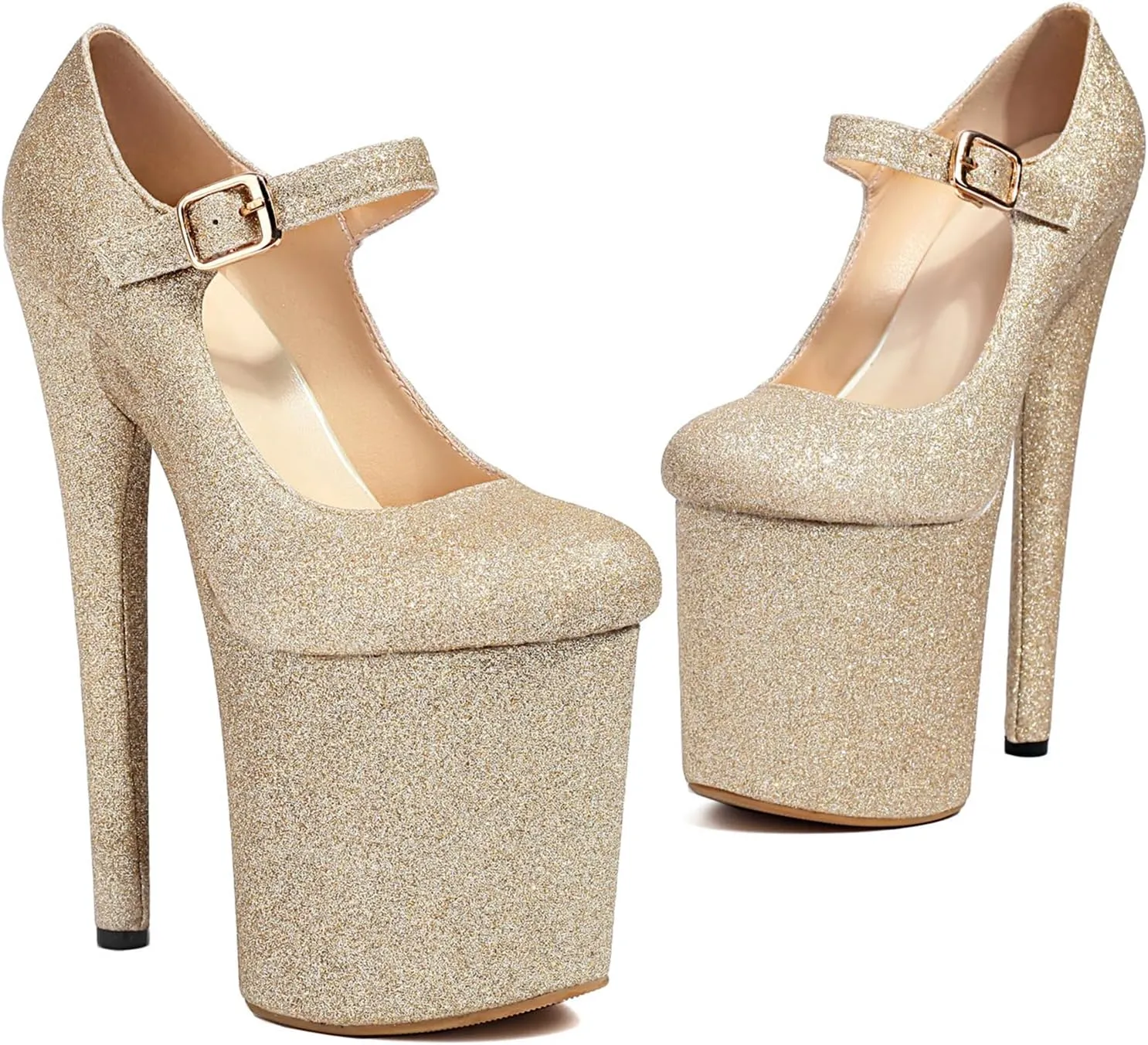 Women Sexy Pole Dance Heels Stiletto High Heels Mary Jane Pumps Platform 8 Inch