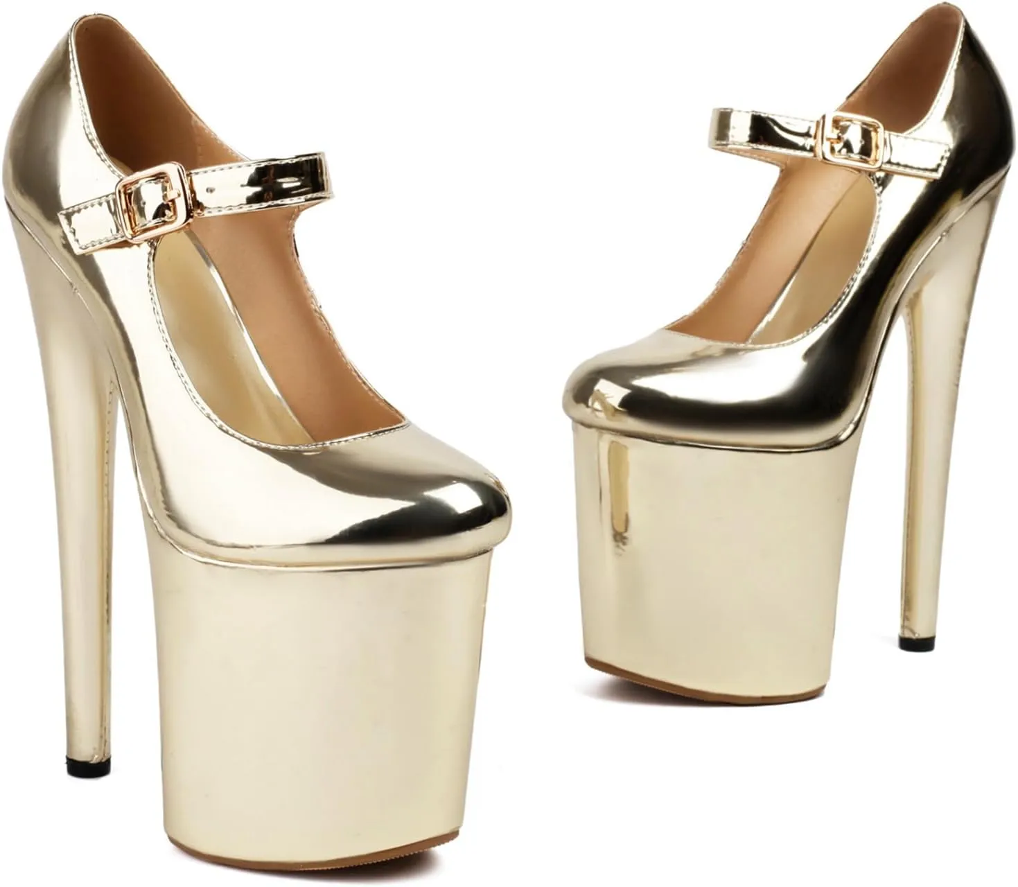 Women Sexy Pole Dance Heels Stiletto High Heels Mary Jane Pumps Platform 8 Inch