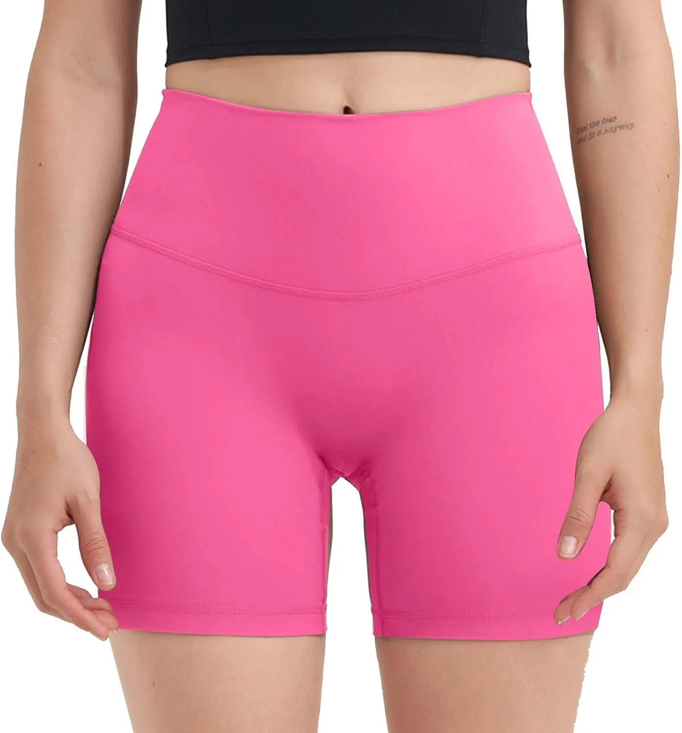 Women Workout Impact Shorts Women Butt Lifting Shorts Pockets High Waisted Biker Anti Active Exercise Fitness Shorts