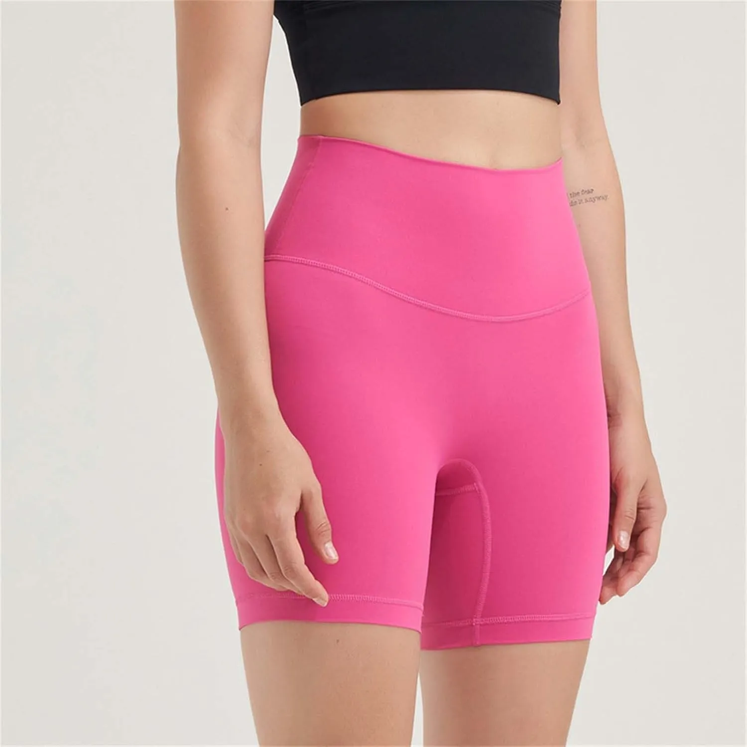 Women Workout Impact Shorts Women Butt Lifting Shorts Pockets High Waisted Biker Anti Active Exercise Fitness Shorts