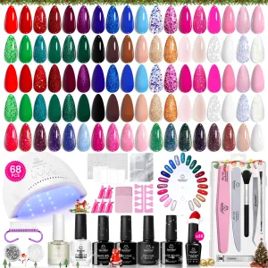 Wonderland: Total 68pcs 35 Gel Nail All in one Starter Kit Christmas  Gift