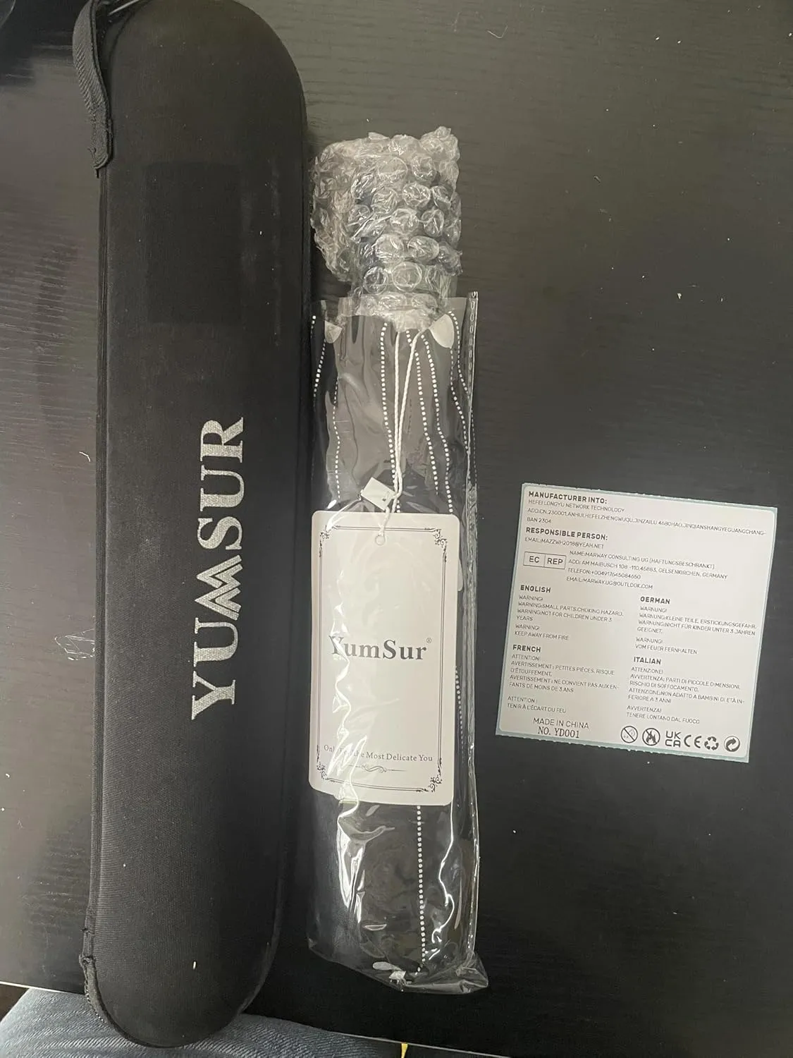 YumSur Compact Travel Umbrella - Windproof, Reinforced Canopy, Tested in 60mph Winds, Strong Reinforced Windproof Umbrella, One Touch Auto Open/Close for Men & Women