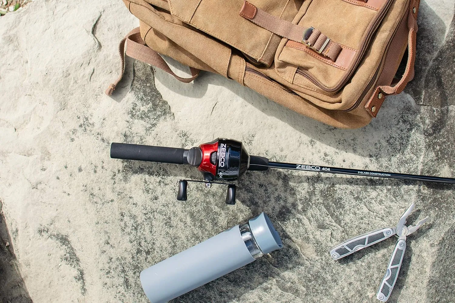 Zebco 404 Spincast Reel and 2-Piece Fishing Rod Combo, Durable Fiberglass Rod with EVA Handle, QuickSet Anti-Reverse Reel with Built-In Bite Alert, Pre-Spooled