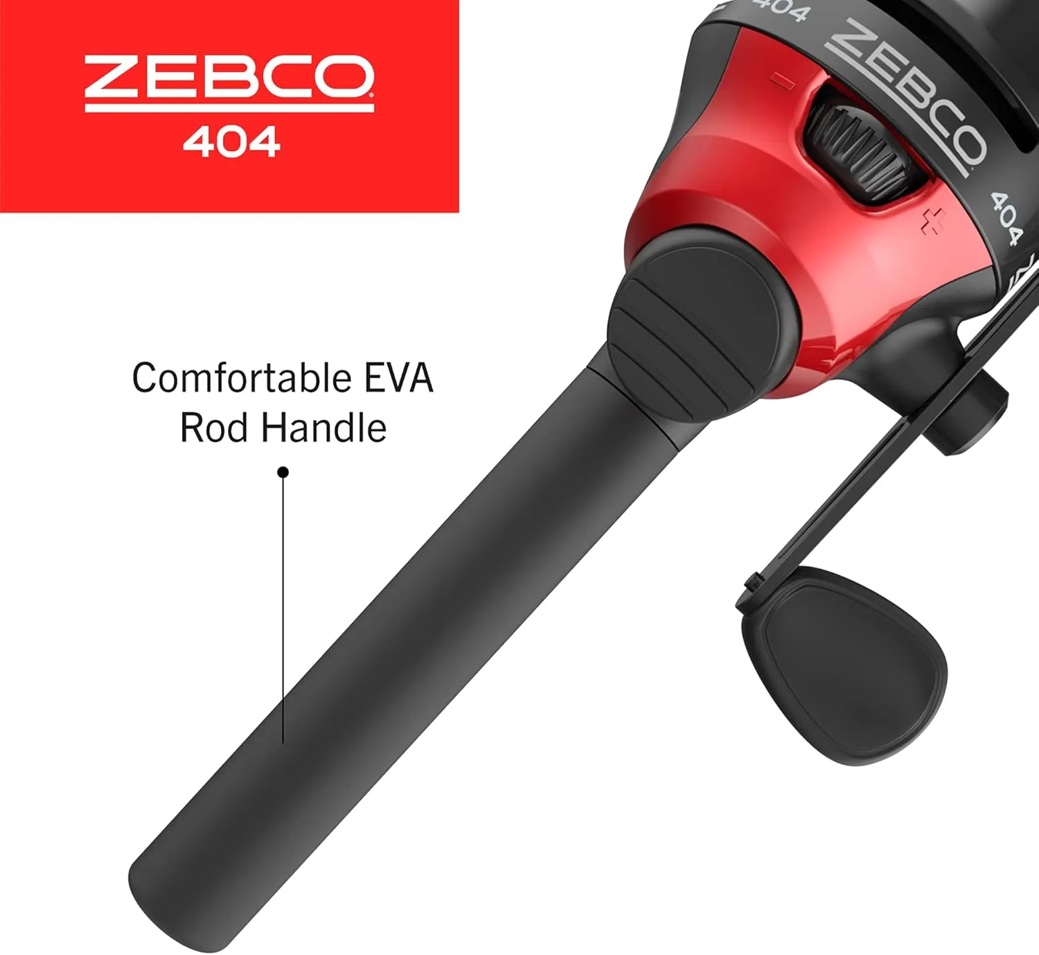 Zebco 404 Spincast Reel and 2-Piece Fishing Rod Combo, Durable Fiberglass Rod with EVA Handle, QuickSet Anti-Reverse Reel with Built-In Bite Alert, Pre-Spooled