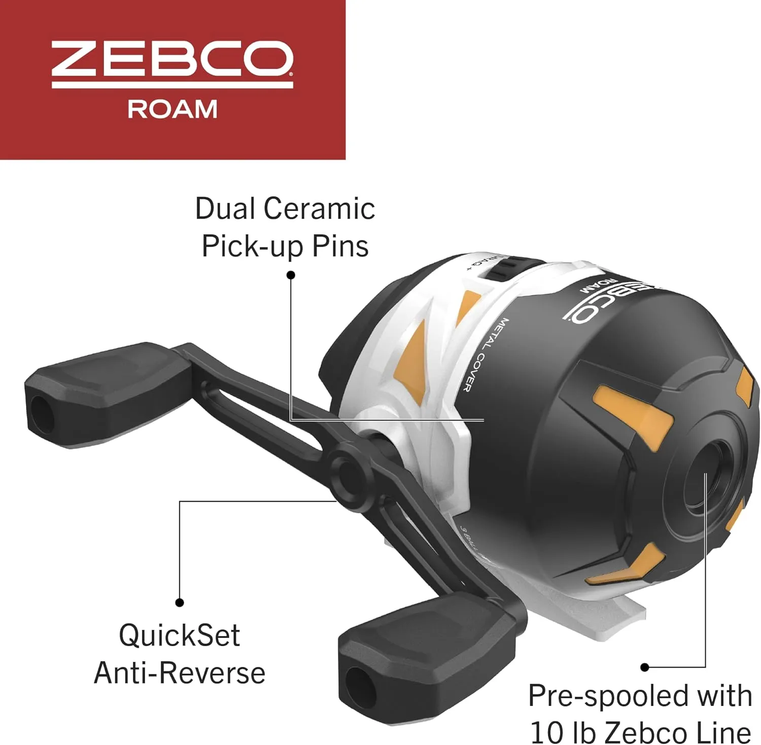 Zebco Roam Spincast Reel and Fishing Rod Combo, 6-Foot 2-Piece Fiberglass Fishing Pole with ComfortGrip Handle