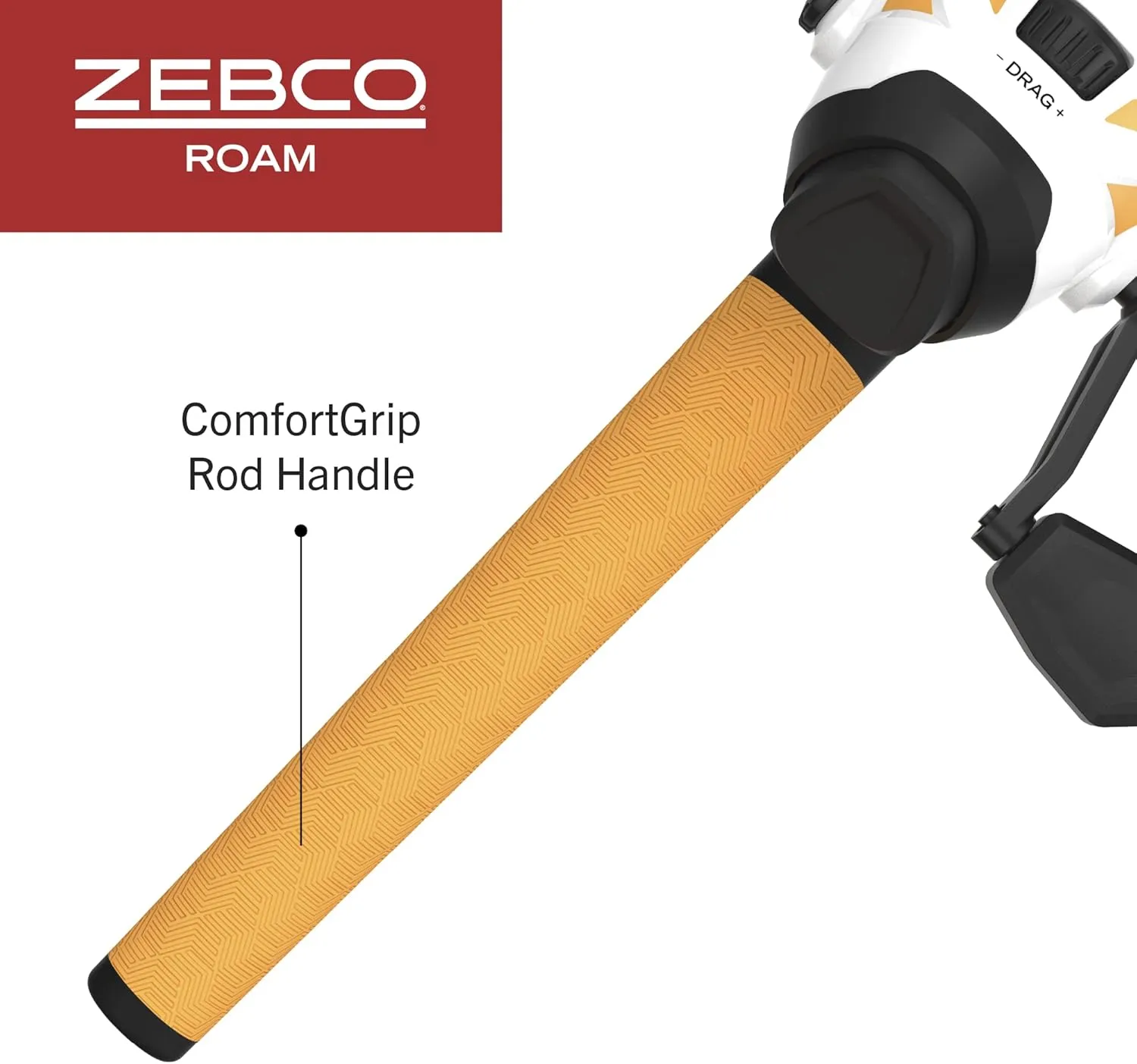 Zebco Roam Spincast Reel and Fishing Rod Combo, 6-Foot 2-Piece Fiberglass Fishing Pole with ComfortGrip Handle