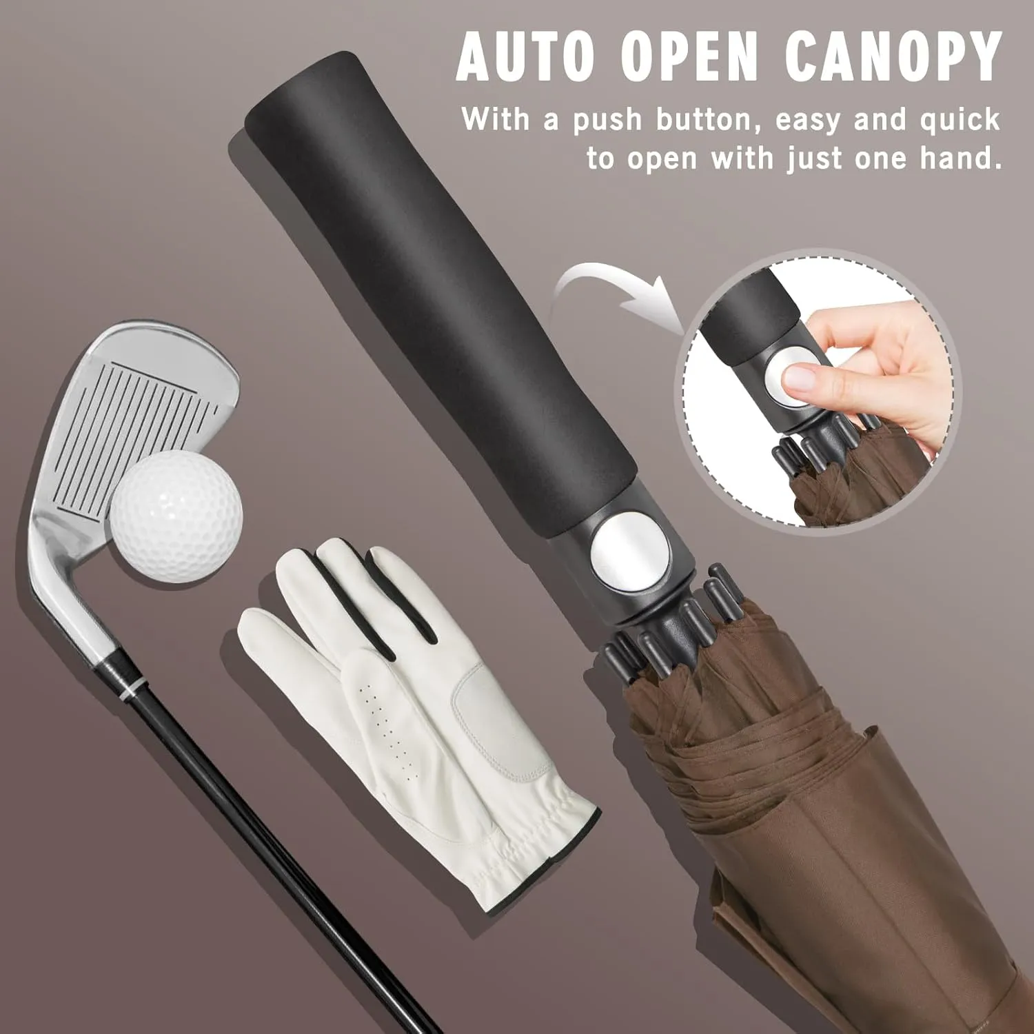 ZOMAKE Automatic Open Extra Large Golf Umbrella 51/54/62/68 Inch, Double Canopy Vented Windproof Oversize Stick Umbrellas for Rain