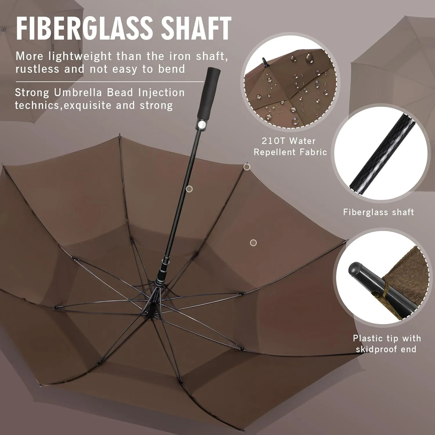 ZOMAKE Automatic Open Extra Large Golf Umbrella 51/54/62/68 Inch, Double Canopy Vented Windproof Oversize Stick Umbrellas for Rain