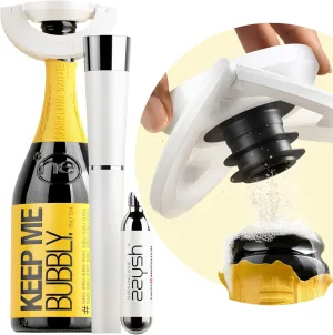zzysh® 3 in 1 Champagne Sealer, Saver & Preserver Up to 4 Weeks with Champagne Stoppers For Bottles - Preservation System with Prosecco Bottle Stopper - Best Sparkling Wine Lovers Gifts For Women
